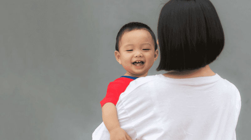 Happy Helper and baby